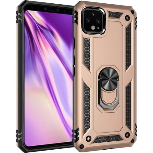 Coque Pour Google Pixel 4 Xl Coque Avec Support De Téléphone Portable Structure Double Couche Anti Poussière Et Antichoc Etui Housse Pour Google Pixel 4 Xl Or