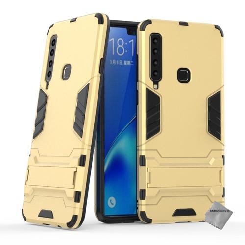 Housse Etui Coque Rigide Anti Choc Pour Samsung Galaxy A9 (2018) + Verre Trempe - Or