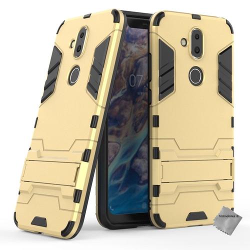 Housse Etui Coque Rigide Anti Choc Pour Nokia 8.1 (2019) + Film Ecran - Or