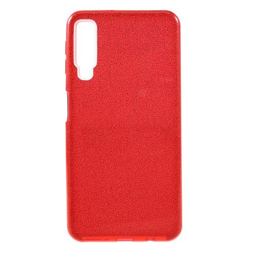 Coque Souple Galaxy A7 2018 Paillettes Rouge