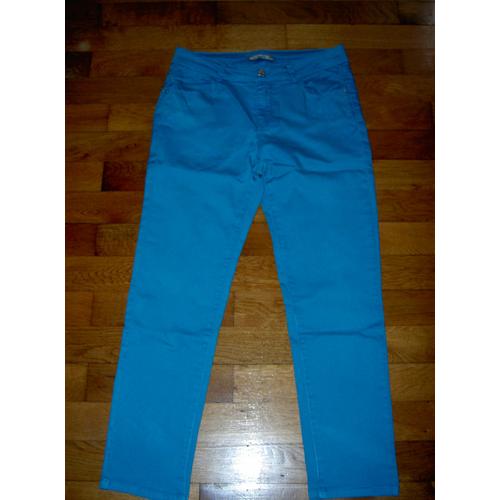 Pantalon Jean Coupe Slim Couleur Bleue Cache-Cache Modèle My Fashion Basic Taille 16 Ans Ou 36