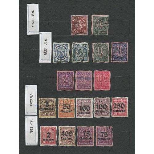 Allemagne - Timbres De Srvice - 1922 A 1923 - Ref. 3.