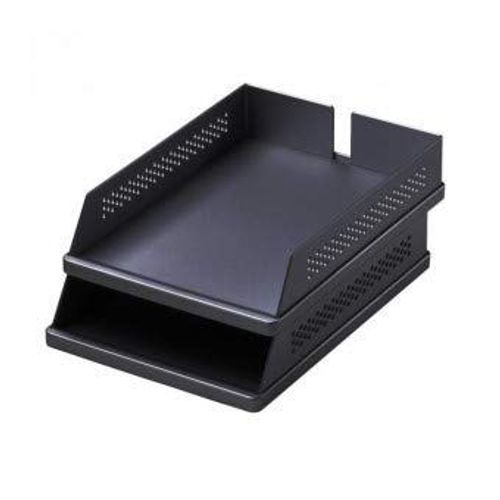 Corbeilles À Courrier Rexite Babele Noires : Lot De 2