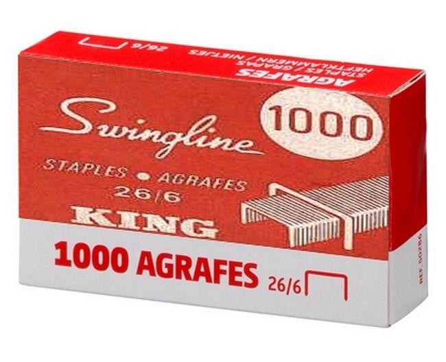 1000 agrafes 26/6 - KING Swingline - Fournitures papeterie