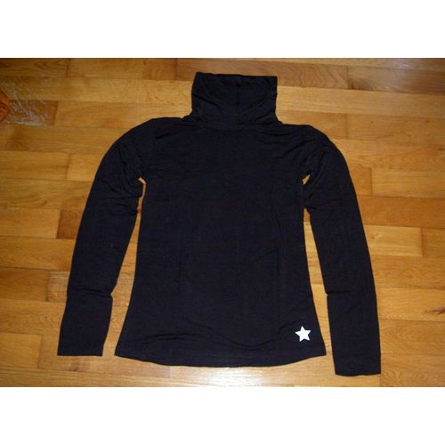 Sous-Pull Col Roulé Noir Fashion Company Modèle Basic Avec Étoile Blanche Taille 16 Ans