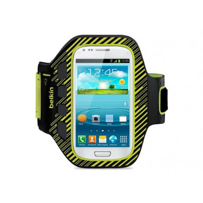 Brassard De Sport Belkin Pour Samsung Galaxy S3 Mini Noir & Jaune En Néoprène