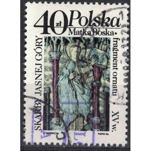 Pologne 1986 Oblitéré Used Sanctuaire Skarby Jasnej Góry Jasna Gora Vierge Marie En Broderie