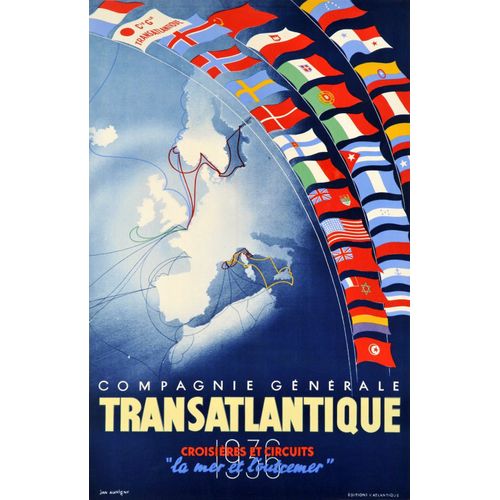 Affiche Transatlantique 1936