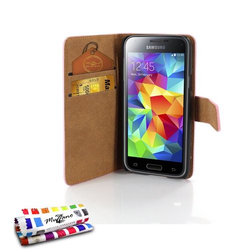 Etui A Rabat Samsung Galaxy S5 Mini Folio Rose Eco-Cuir (Pu)