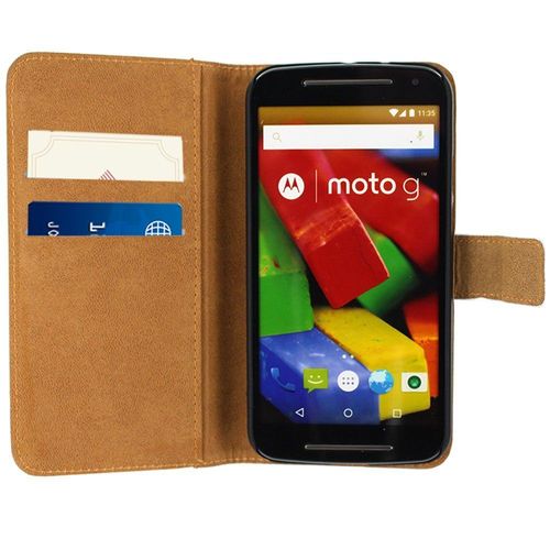 Etui A Rabat Motorola Moto G 1er Generation (2013) Folio Blanc Eco-Cuir (Pu)