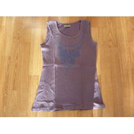 Débardeur Mauve À Motif In Extenso