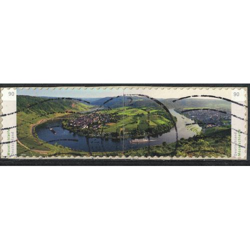 Allemagne 2016 Lot De 2 Oblitérés Sur Fragment Used Rivière Boucle Du Fleuve La Moselle Su
