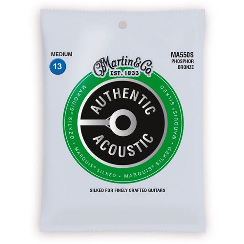 Martin Ma550s - Jeu De Cordes Guitare Acoustique - Authentic Silked Phosphore Bronze - Medium 13-56