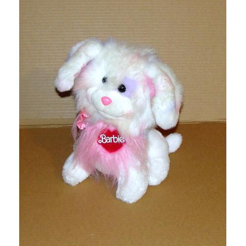 Chien Barbie Coeur Paillette Peluche Vintage Mattel 1986 25cm