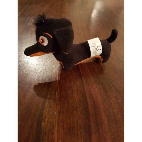 Peluche Doudou Chien Noir Et Marron Basset Mc Donald