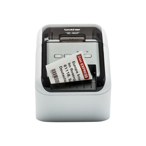Brother QL-800 - Imprimante d'étiquettes - thermique direct - rouleau (6,2 cm) - 300 x 600 ppp - jusqu'à 93 étiquettes/minute - USB 2.0 - outil de coupe - noir, blanc