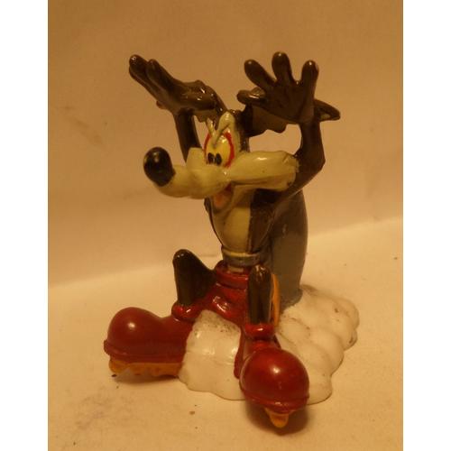 Figurine Looney Tunes Free Riders En Rollers - Embout De Crayon Wile Le Coyotte - 2002