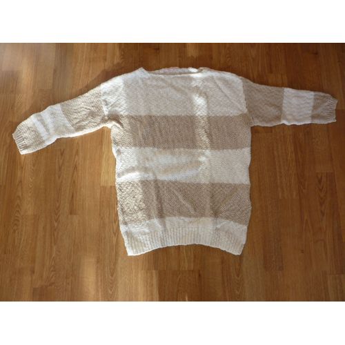 Pull Blanc Et Beige Camaïeu