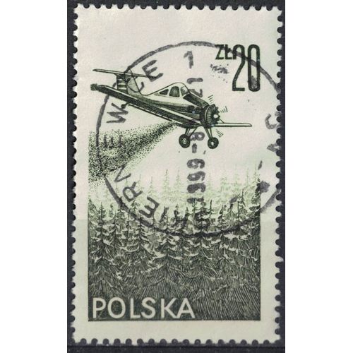 Pologne 1977 Oblitéré Used Aircraft Pzl-106a Kruk Avion De Pulvérisation