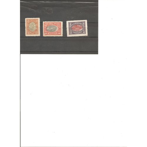 3 Timbres Neufs Trace De Charniere Moissonneuse Culture De Pommes De Terre Eglise En Ruines