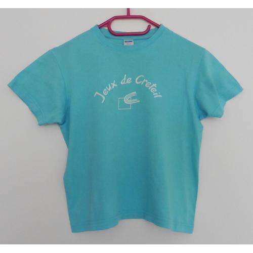 T Shirt Bleu. Jeux De Créteil. Coton. Taille 10 Ans