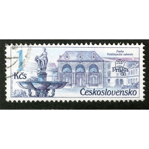 Timbre Oblitéré Ceskoslovensko, Praha, Valdstejnska Zahrada, Praga'88, 1 Kcs