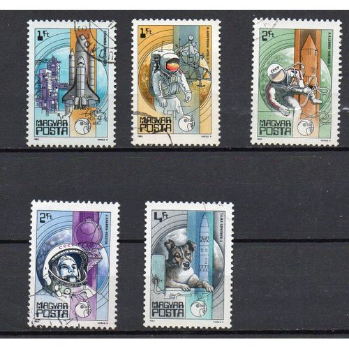 Hongrie- Lot De 5 Timbres Oblitérés- Espace