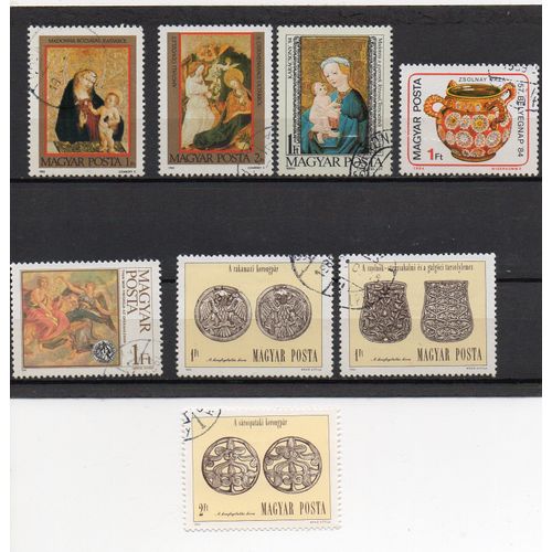 Hongrie- Lot De 8 Timbres Oblitérés- Art Et Artisanat
