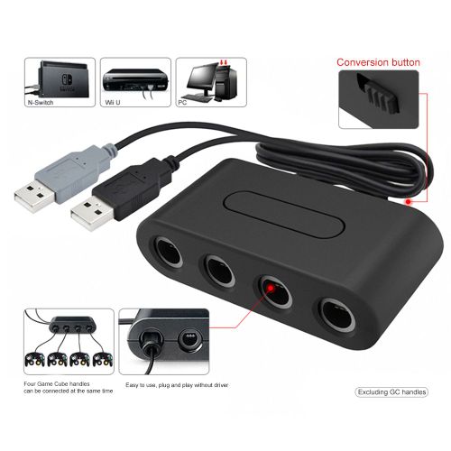 4 ports USB GC Gamecube NGC Controller Adaptateur convertisseur pour Nintendo Wii U Switch et PC