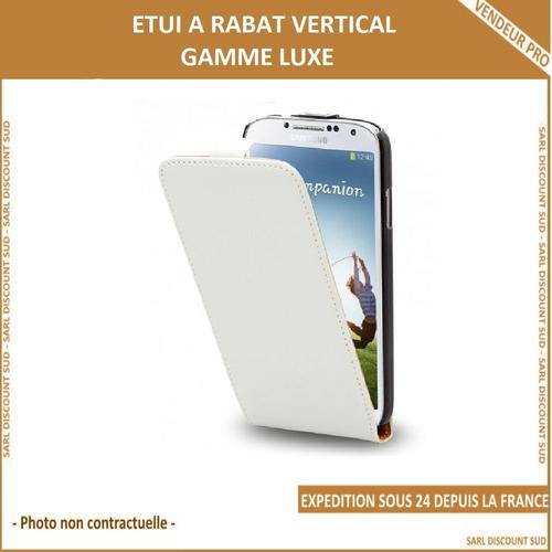 Coque Etui Rabat Gamme Luxe Pour Samsung Galaxy S2 (I9100) De Couleur Blanc