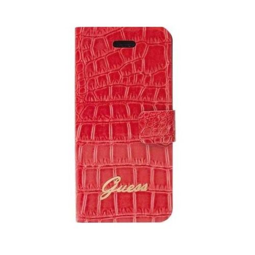 Etui Folio Book Guess Motif Croco Corail Rouge Pour Iphone 4 / 4s