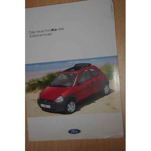 Ford Ka Ribik Editions Modell - Fiche Auto En Allemand Dépliant Pub Automobile 2001