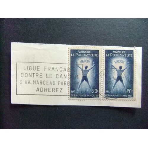 Francia 1960 Para Vencer La Poliomielitis Poliomyélite Yvert 1224 Fu Sobre Fragmento