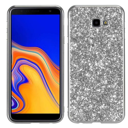 Coque En Tpu Paillettes Scintillantes Hybrides Argent Pour Votre Samsung Galaxy J4 Plus