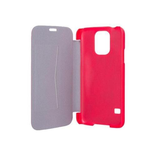 Xqisit Folio Case Rana - Étui À Rabat Pour Téléphone Portable - Imitation Cuir - Rouge Métallique - Pour Samsung Galaxy S5