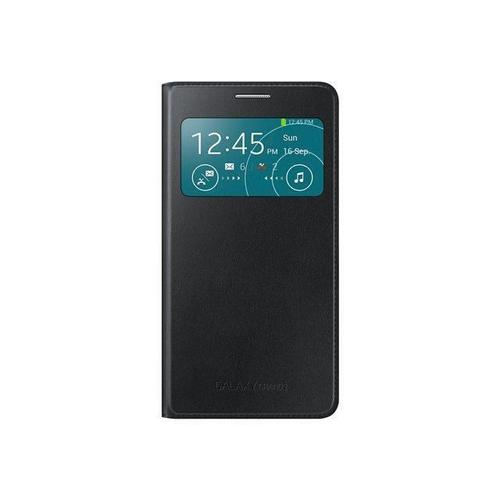 Etui A Rabat A Zone Transparente Pour Samsung Galaxy Grand 2 G7100 - Noir