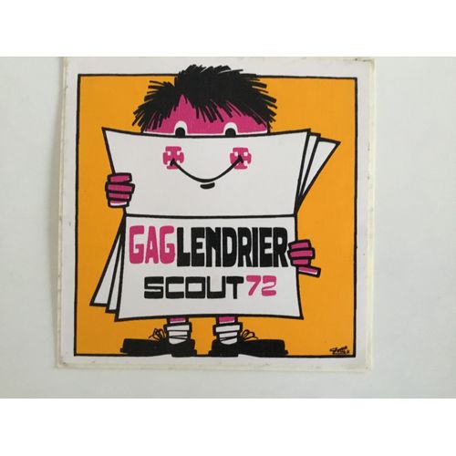 Autocollant Gaglendrier Scout 1972. ( 9 X 9 Cm )
