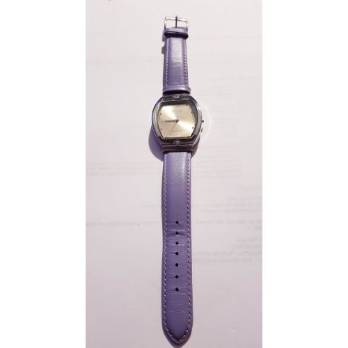 Montre Acier Quartz Marque : Atim. Bracelet Cuir Violet