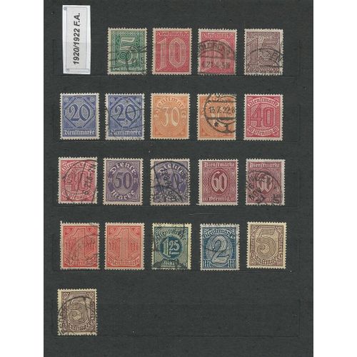 Allemagne - Timbres De Service - 1922 A 1923 - Ref. 4.