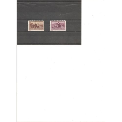2 Timbres Neufs Trace Charniere Chateau De Vaduz