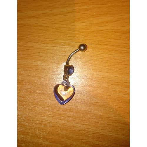 Piercing Nombril Luxe Coeur Transparent Neuf