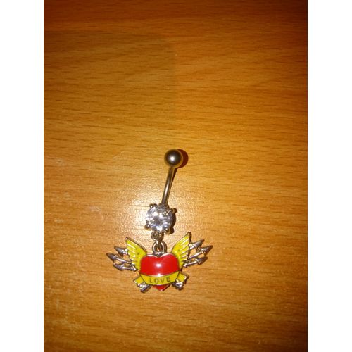 Piercing Nombril Luxe Coeur Rouge "Love" Neuf