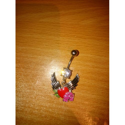Piercing Nombril Luxe Coeur Rouge Neuf