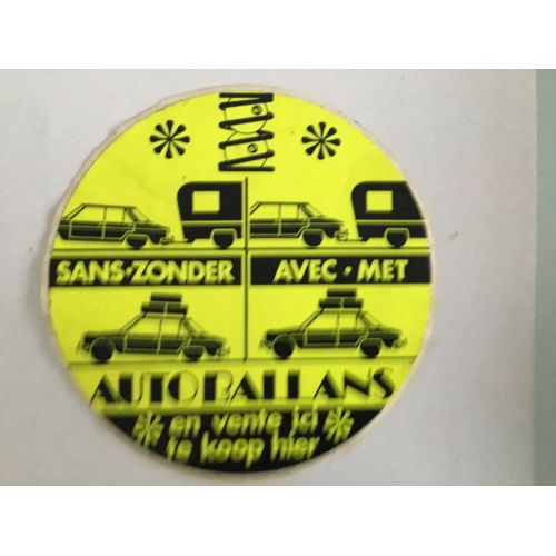 Autocollant Sans Avec Autoballans ( 19 X 19 Cm )