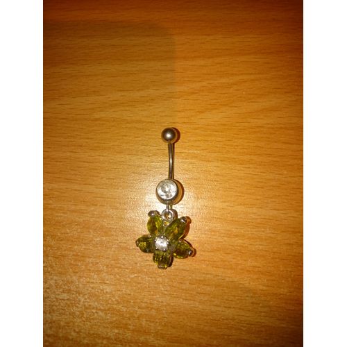 Piercing Nombril Fleur Verte Neuf