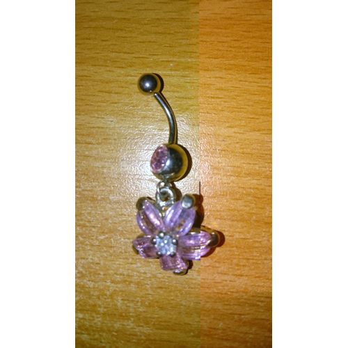 Piercing Nombril Fleur Rose Neuf