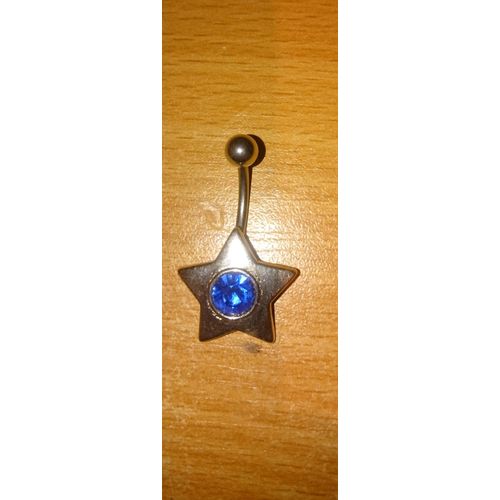 Piercing Nombril Etoile Strass Bleu Neuf