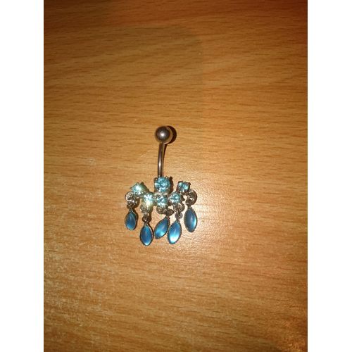 Piercing Nombril Divers Strass Bleu Neuf