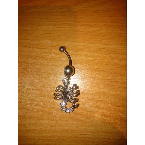Piercing Nombril Luxe Scorpion Strass Blanc Neuf