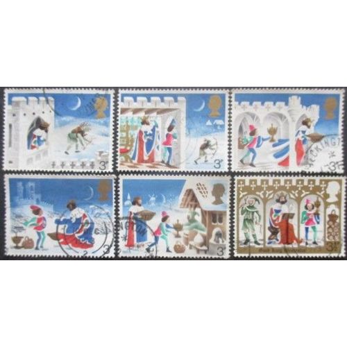 Royaume-Uni Série N°702 Au 707 Noel Oblitéré